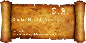 Deuts Miklós névjegykártya