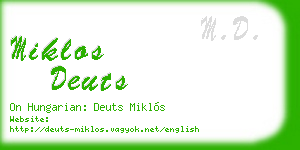 miklos deuts business card
